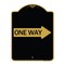Signmission Designer Series One Way W/ Right Arrow, Black & Gold Aluminum Sign, 18" x 24", BG-1824-24384 A-DES-BG-1824-24384 - alternate 1